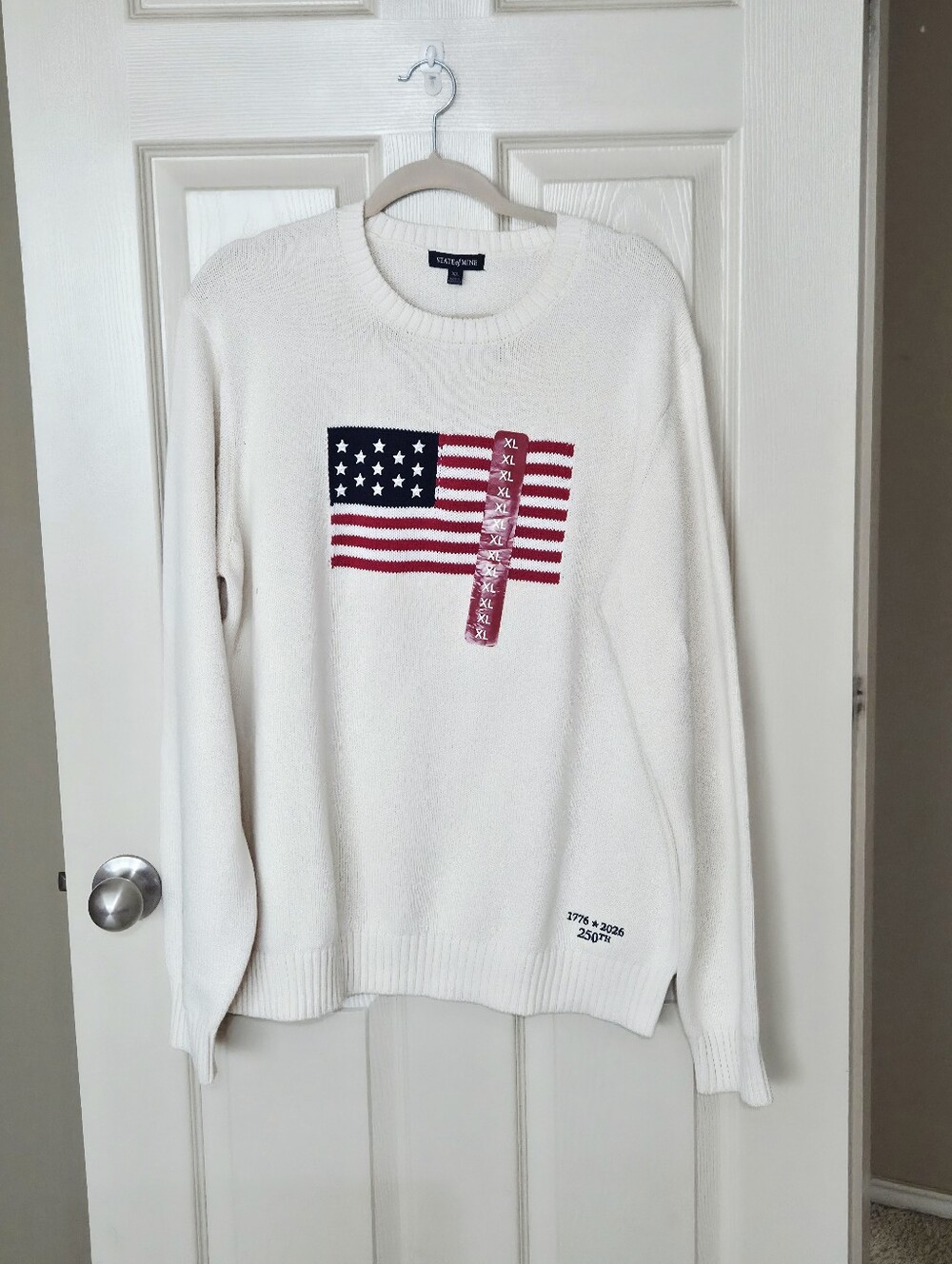 State Of Mine Women's America Flag 250th Anniversary Sweater SZ XL